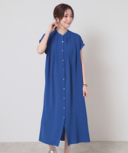 ITS'DEMO（イッツデモ）の「【接触冷感／吸水速乾／洗濯機OK】イージーケア前開きワンピース＜ラク服シリーズ＞（ワンピース・レディース・ピンク系/ライトベージュ/ブラック/ブルー・00）」の3枚目の写真