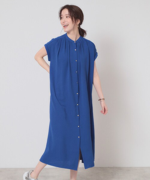 ITS'DEMO（イッツデモ）の「【接触冷感／吸水速乾／洗濯機OK】イージーケア前開きワンピース＜ラク服シリーズ＞（ワンピース・レディース・ピンク系/ライトベージュ/ブラック/ブルー・00）」の16枚目の写真