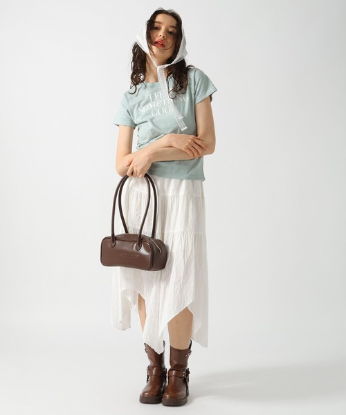 FOREVER 21（フォーエバー トゥエンティーワン）の「【2025SS】コットンティアードロングスカート（スカート・レディース・オフホワイト/ブラック・FREE）」の13枚目の写真