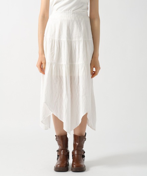 FOREVER 21（フォーエバー トゥエンティーワン）の「【2025SS】コットンティアードロングスカート（スカート・レディース・オフホワイト/ブラック・FREE）」の21枚目の写真