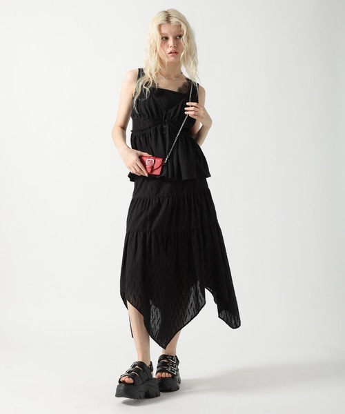 FOREVER 21（フォーエバー トゥエンティーワン）の「【2025SS】コットンティアードロングスカート（スカート・レディース・オフホワイト/ブラック・FREE）」の11枚目の写真