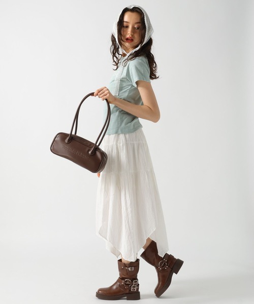 FOREVER 21（フォーエバー トゥエンティーワン）の「【2025SS】コットンティアードロングスカート（スカート・レディース・オフホワイト/ブラック・FREE）」の14枚目の写真