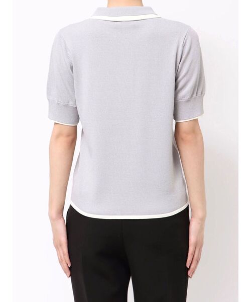 TONAL（トーナル）の「2枚衿ポロニット（ニット/セーター・レディース・オフホワイト/グレー/ライトグリーン・MEDIUM）」の12枚目の写真