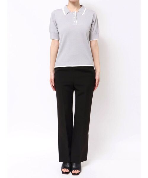 TONAL（トーナル）の「2枚衿ポロニット（ニット/セーター・レディース・オフホワイト/グレー/ライトグリーン・MEDIUM）」の17枚目の写真