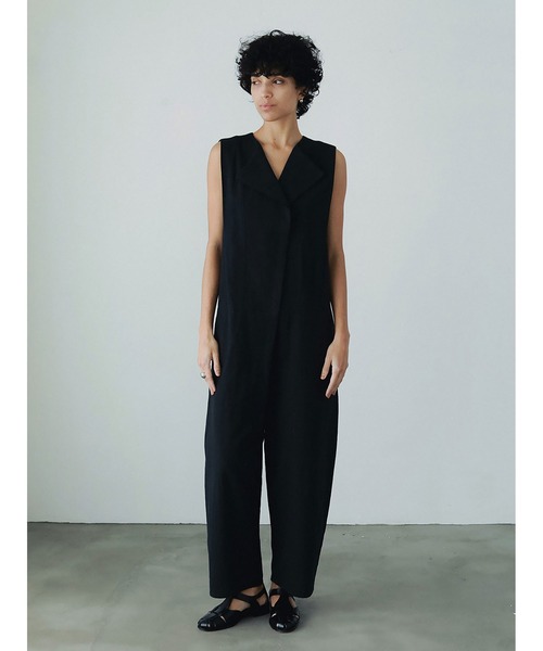 セール】アシメフロントオールインワン（つなぎ/オールインワン