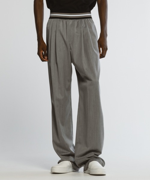 CINOH(チノ)の「SUMMER WOOL ELASTIC PANTS(その他パンツ・メンズ・ブラック/グレー・44/46)」の1枚目の写真