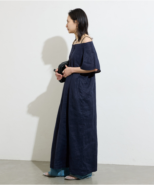 JOURNAL STANDARD（ジャーナルスタンダード）の「ギャザーネックワンピース（ワンピース・レディース・ネイビー・FREE）」の20枚目の写真