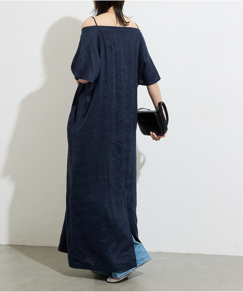 JOURNAL STANDARD（ジャーナルスタンダード）の「ギャザーネックワンピース（ワンピース・レディース・ネイビー・FREE）」の18枚目の写真