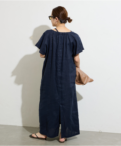 JOURNAL STANDARD（ジャーナルスタンダード）の「ギャザーネックワンピース（ワンピース・レディース・ネイビー・FREE）」の13枚目の写真