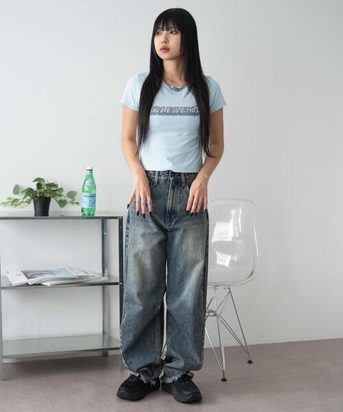 WEGO（ウィゴー）の「WEGO/グラフィックちびT（Tシャツ/カットソー・レディース・サックスブルー/ホワイト・FREE）」の11枚目の写真