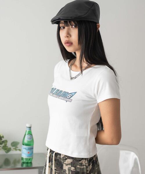 WEGO（ウィゴー）の「WEGO/グラフィックちびT（Tシャツ/カットソー・レディース・サックスブルー/ホワイト・FREE）」の5枚目の写真