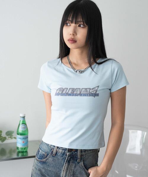 WEGO（ウィゴー）の「WEGO/グラフィックちびT（Tシャツ/カットソー・レディース・サックスブルー/ホワイト・FREE）」の3枚目の写真