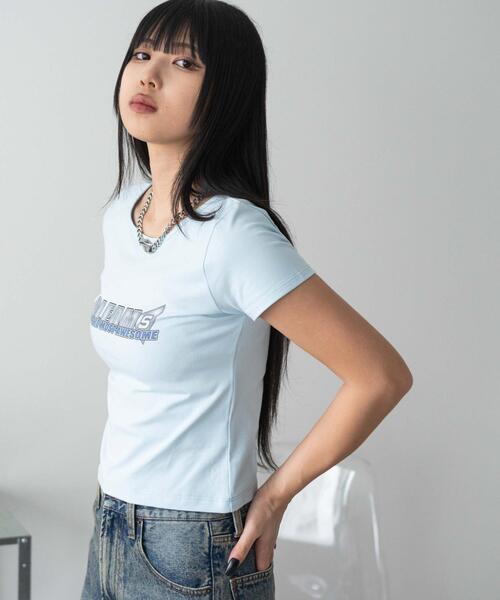 WEGO（ウィゴー）の「WEGO/グラフィックちびT（Tシャツ/カットソー・レディース・サックスブルー/ホワイト・FREE）」の21枚目の写真
