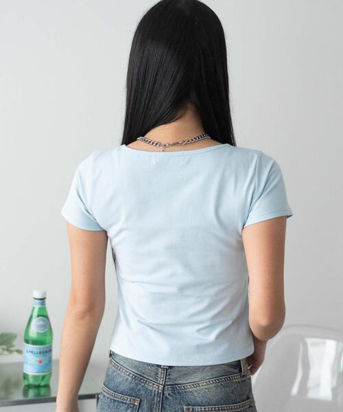 WEGO（ウィゴー）の「WEGO/グラフィックちびT（Tシャツ/カットソー・レディース・サックスブルー/ホワイト・FREE）」の20枚目の写真