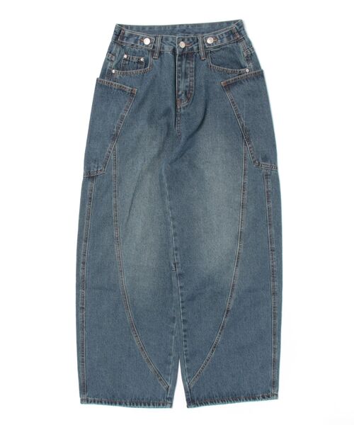aimoha(アイモハ)の「カーブライン ワイドデニムパンツ(デニムパンツ・レディース・ネイビー・LARGE/MEDIUM/SMALL)」の20枚目の写真