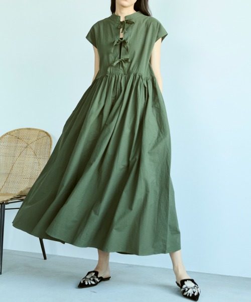 【新品未使用】CARVEN カルヴェン　フレンチスリーブ　ワンピース セール】サージカルフレンチスリーブワンピース（ワンピース