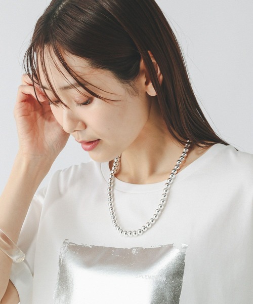 GLOBAL WORK（グローバルワーク）の「真鍮ボールネックレス/459946（ネックレス・レディース・シルバー/ゴールド・ONE SIZE）」の5枚目の写真