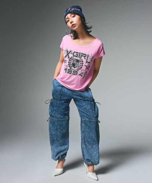 tシャツ STAR AND EMBLEM S/S TEE レディース STAR AND EMBLEM S/S TEE（Tシャツ/カットソー）｜X-girl
