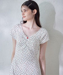 etre loin | Back open print cut dress(ワンピース)