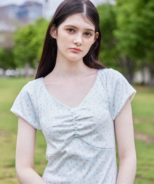 etre loin（エトルワン）の「Back open print cut dress（ワンピース・レディース・サックスブルー/ホワイト/ブラウン・M）」の16枚目の写真