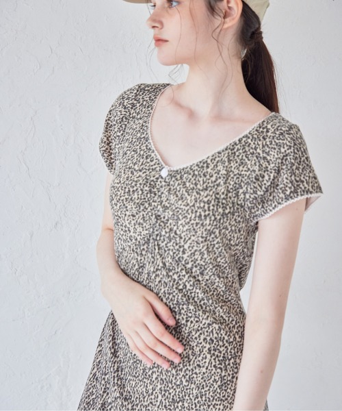 etre loin（エトルワン）の「Back open print cut dress（ワンピース・レディース・サックスブルー/ホワイト/ブラウン・M）」の19枚目の写真