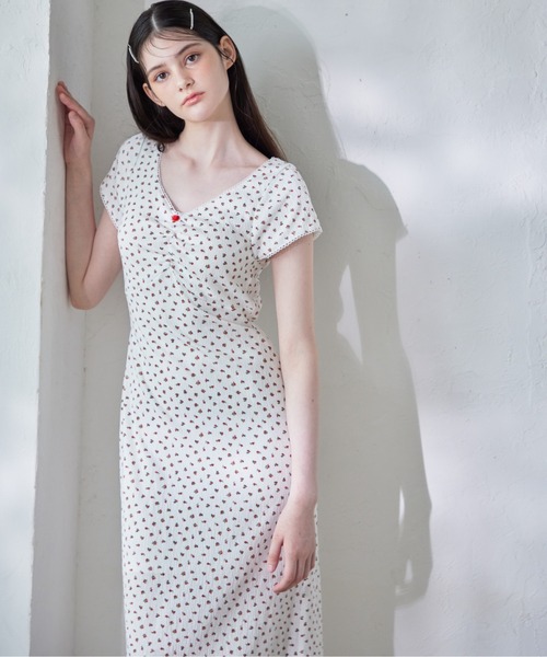 etre loin(エトルワン)の「Back open print cut dress(ワンピース・レディース・サックスブルー/ホワイト/ブラウン・M)」の17枚目の写真
