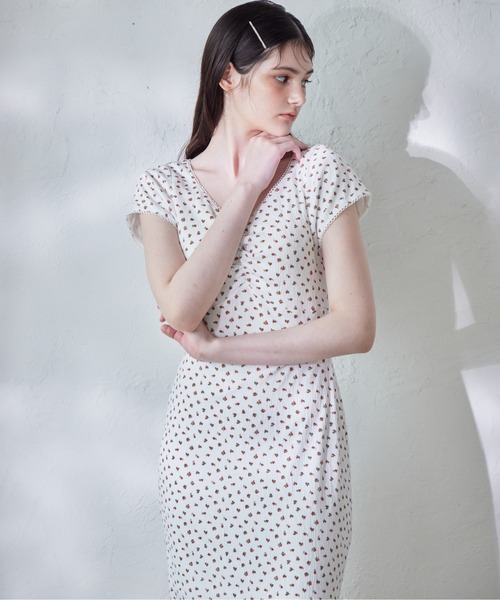 etre loin（エトルワン）の「Back open print cut dress（ワンピース・レディース・サックスブルー/ホワイト/ブラウン・M）」の9枚目の写真