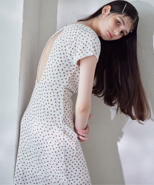 etre loin（エトルワン）の「Back open print cut dress（ワンピース・レディース・サックスブルー/ホワイト/ブラウン・M）」の7枚目の写真
