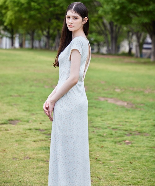 etre loin（エトルワン）の「Back open print cut dress（ワンピース・レディース・サックスブルー/ホワイト/ブラウン・M）」の14枚目の写真