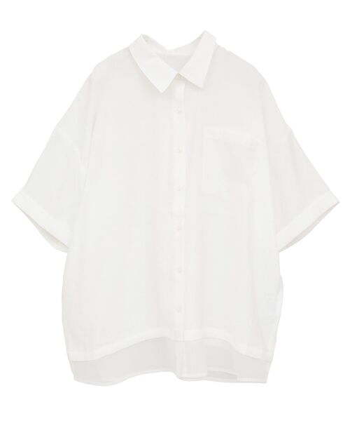 Green Parks(グリーンパークス)の「裾レイヤードショートスリーブシャツ(シャツ/ブラウス・レディース・ベージュ/オフホワイト/ブラック/サックスブルー・FREE)」の16枚目の写真