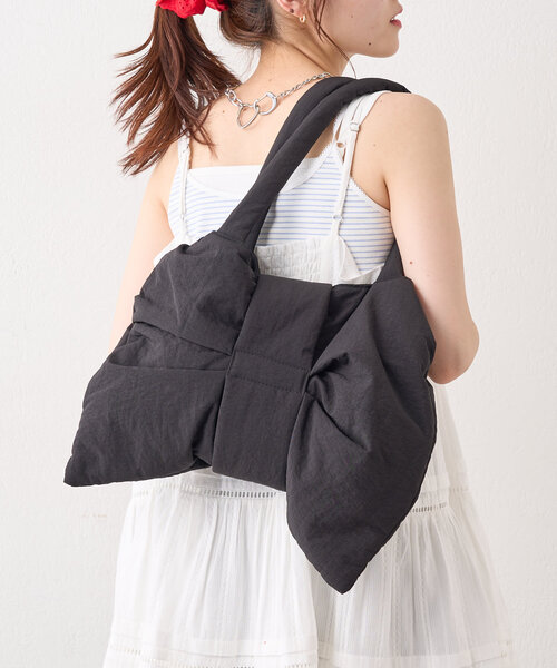 w closet(ダブルクローゼット)の「リボンBAG(トートバッグ・レディース・ブラック/アイボリー・FREE)」の14枚目の写真