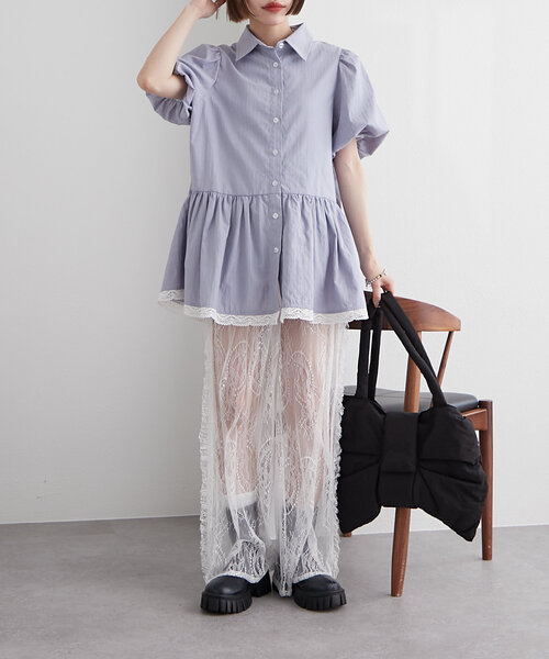 w closet(ダブルクローゼット)の「リボンBAG(トートバッグ・レディース・ブラック/アイボリー・FREE)」の4枚目の写真