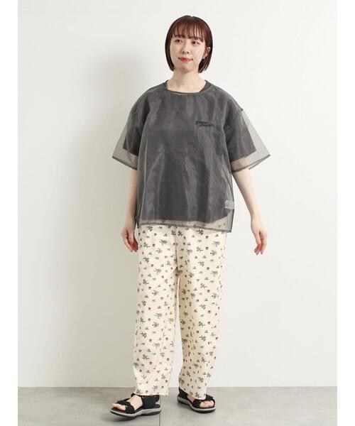 SM2(エスエムツー)の「オーガンジー刺繍TシャツSET(Tシャツ/カットソー・レディース・ベージュ/オフホワイト/チャコールグレー/カーキ・F)」の10枚目の写真