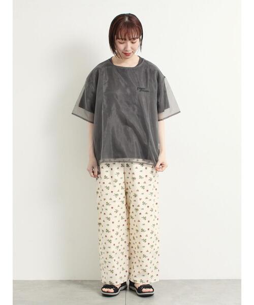 SM2(エスエムツー)の「オーガンジー刺繍TシャツSET(Tシャツ/カットソー・レディース・ベージュ/オフホワイト/チャコールグレー/カーキ・F)」の17枚目の写真