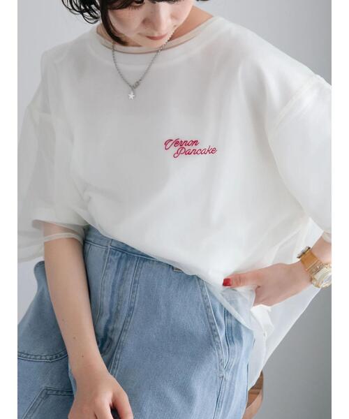 SM2(エスエムツー)の「オーガンジー刺繍TシャツSET(Tシャツ/カットソー・レディース・ベージュ/オフホワイト/チャコールグレー/カーキ・F)」の8枚目の写真
