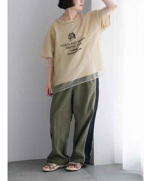 SM2(エスエムツー)の「オーガンジー刺繍TシャツSET(Tシャツ/カットソー・レディース・ベージュ/オフホワイト/チャコールグレー/カーキ・F)」の6枚目の写真