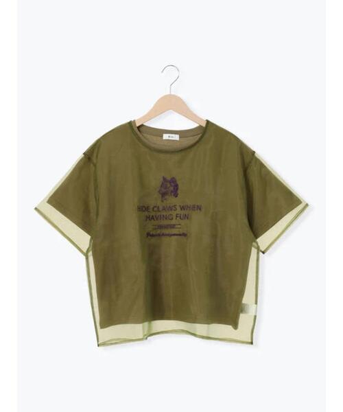 SM2(エスエムツー)の「オーガンジー刺繍TシャツSET(Tシャツ/カットソー・レディース・ベージュ/オフホワイト/チャコールグレー/カーキ・F)」の5枚目の写真