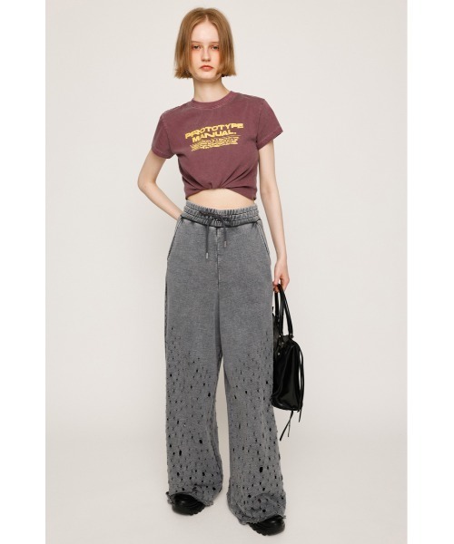 SLY（スライ）の「DAMAGE SW PT ダメージ スウェット パンツ（スウェットパンツ・レディース・杢グレー/ブラック系その他2・FREE）」の7枚目の写真