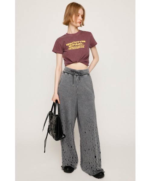 SLY（スライ）の「DAMAGE SW PT ダメージ スウェット パンツ（スウェットパンツ・レディース・杢グレー/ブラック系その他2・FREE）」の8枚目の写真