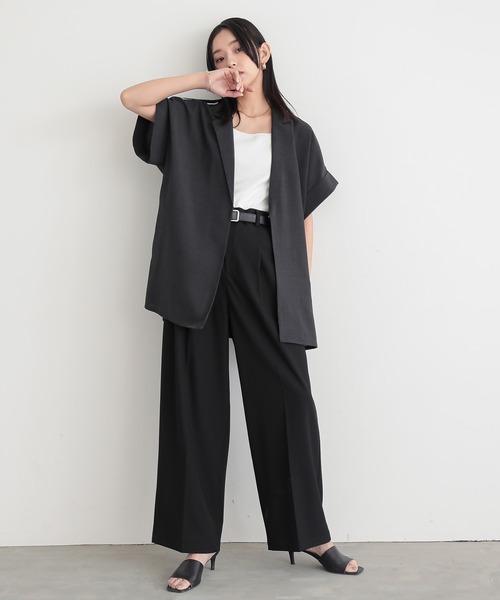 for/c(フォーシー)の「リネンライクシアージャケット【サスティナブル】(その他アウター・レディース・ライトベージュ/チャコール・L/M)」の9枚目の写真