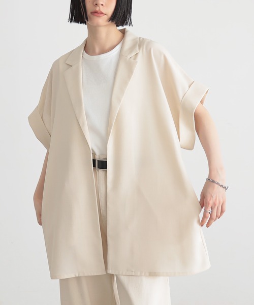 【未使用】定価¥20,900リネンライクシアージャケット手洗い可 春夏 リネンライクシアージャケット(38 OLIVE): アウター｜PMbox P&M