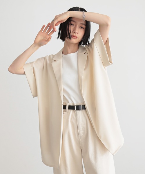 for/c(フォーシー)の「リネンライクシアージャケット【サスティナブル】(その他アウター・レディース・ライトベージュ/チャコール・L/M)」の18枚目の写真