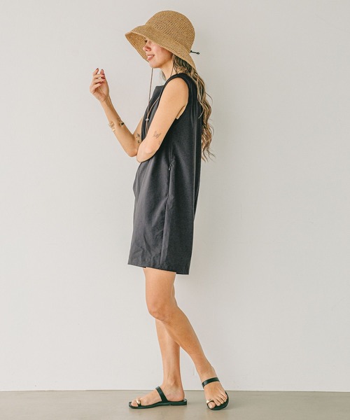 BAYFLOW（ベイフロー）の「[軽量で通気性◎]細編みペーパーハット（ハット・レディース・ベージュ/ブラック・FREE）」の4枚目の写真