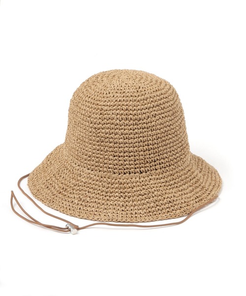 BAYFLOW（ベイフロー）の「[軽量で通気性◎]細編みペーパーハット（ハット・レディース・ベージュ/ブラック・FREE）」の8枚目の写真