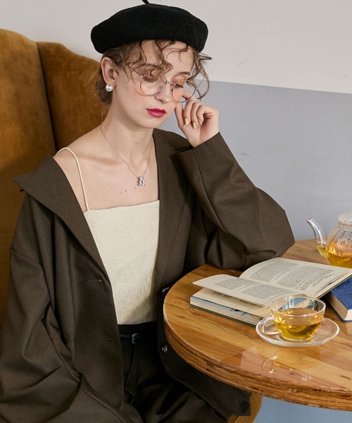 BONLECILL noir（ボンルシールノワール）の「【BONLECILL noir】カップ付き総レースベアキャミソール／ブラトップ（キャミソール・レディース・オフホワイト/ブラック/アイボリー・FREE）」の12枚目の写真