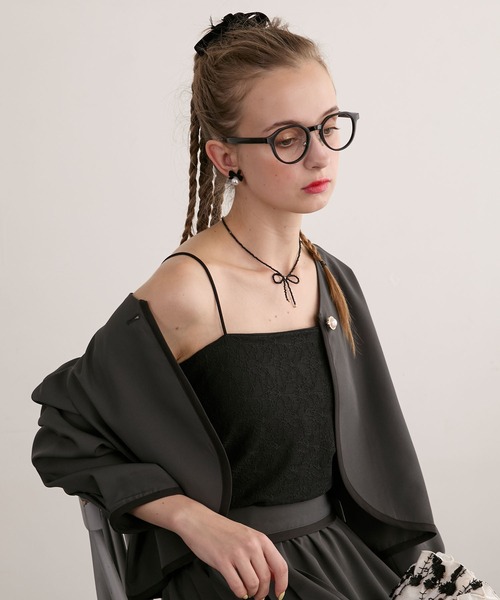 BONLECILL noir（ボンルシールノワール）の「【BONLECILL noir】カップ付き総レースベアキャミソール／ブラトップ（キャミソール・レディース・オフホワイト/ブラック/アイボリー・FREE）」の18枚目の写真