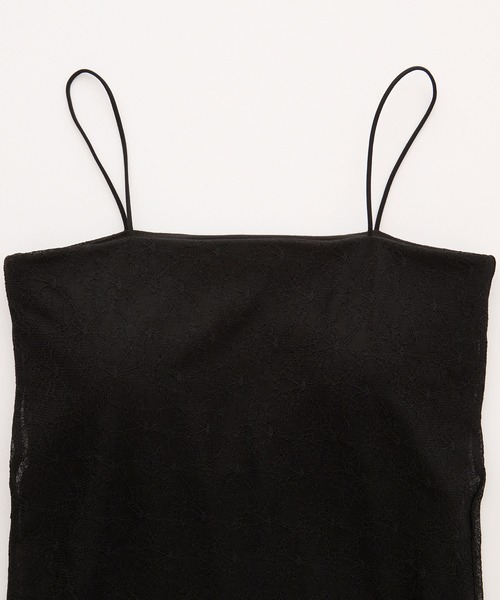 BONLECILL noir（ボンルシールノワール）の「【BONLECILL noir】カップ付き総レースベアキャミソール／ブラトップ（キャミソール・レディース・オフホワイト/ブラック/アイボリー・FREE）」の5枚目の写真