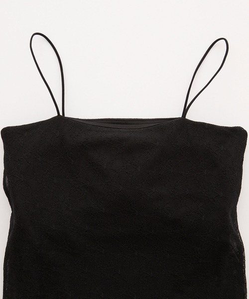 BONLECILL noir（ボンルシールノワール）の「【BONLECILL noir】カップ付き総レースベアキャミソール／ブラトップ（キャミソール・レディース・オフホワイト/ブラック/アイボリー・FREE）」の6枚目の写真