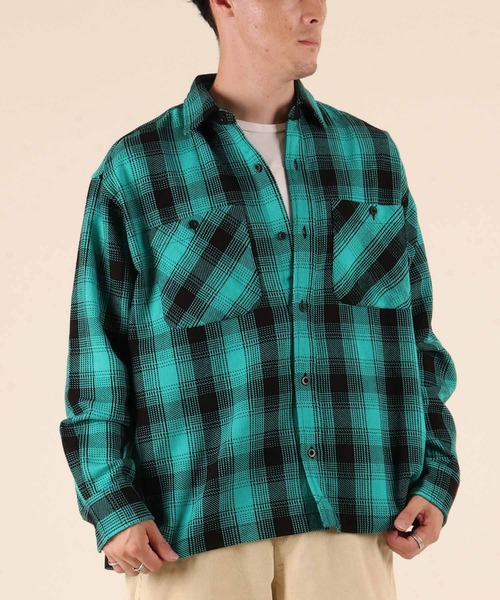 ムラサキスポーツ(ムラサキスポーツ)の「【ムラサキスポーツ限定】DEAR LAUREL/ディアローレル HEAVY FLANNEL SHIRT ネルシャツ チェック柄 D25F-2601(シャツ/ブラウス・メンズ・マスタード/ネイビー/ターコイズブルー/オフホワイト・XL/L/M)」の3枚目の写真
