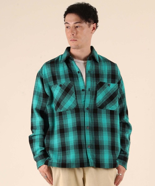 ムラサキスポーツ(ムラサキスポーツ)の「【ムラサキスポーツ限定】DEAR LAUREL/ディアローレル HEAVY FLANNEL SHIRT ネルシャツ チェック柄 D25F-2601(シャツ/ブラウス・メンズ・マスタード/ネイビー/ターコイズブルー/オフホワイト・XL/L/M)」の13枚目の写真